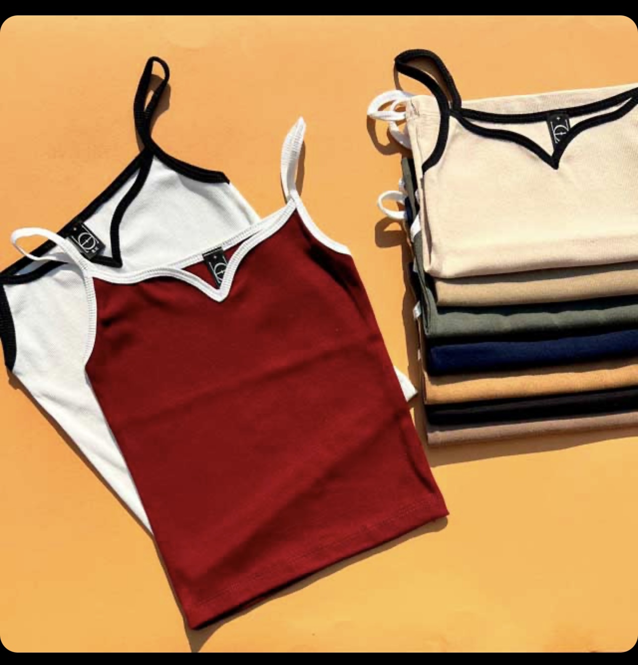 تاپ یقه دلبری نواری کبریتی فری سایز زنانه