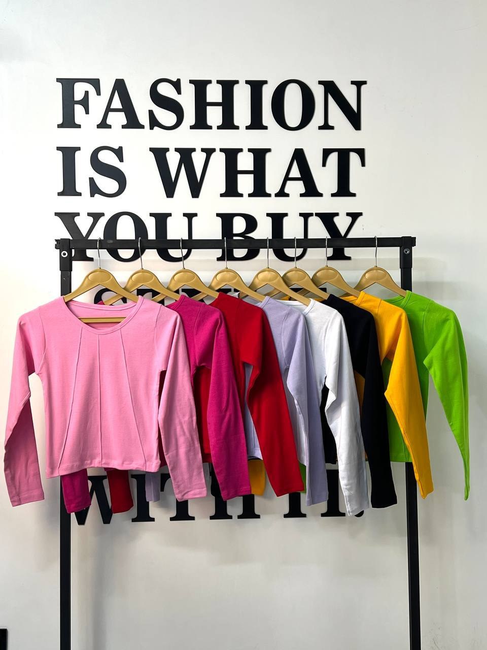 کراپ آستین بلند خط اتو دار پنبه فری سایز زنانه